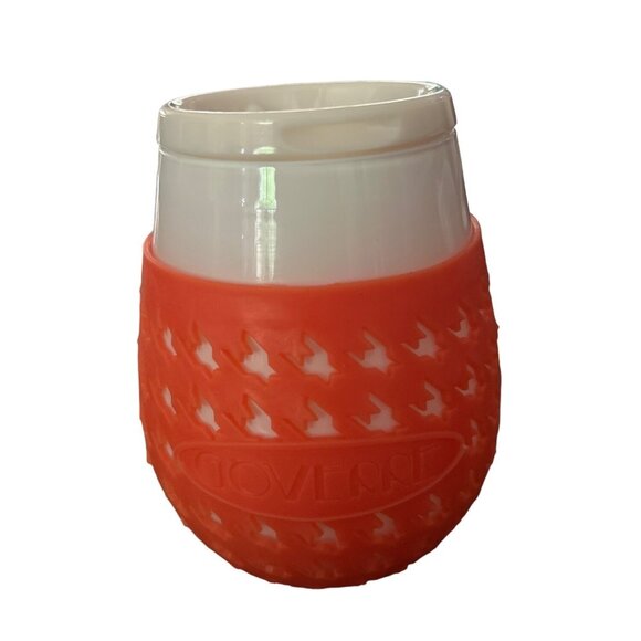 Goverre Portable Wine Glass With Silicone Sleeve & Spill-Proof Lid Gray & White - Picture 1 of 5